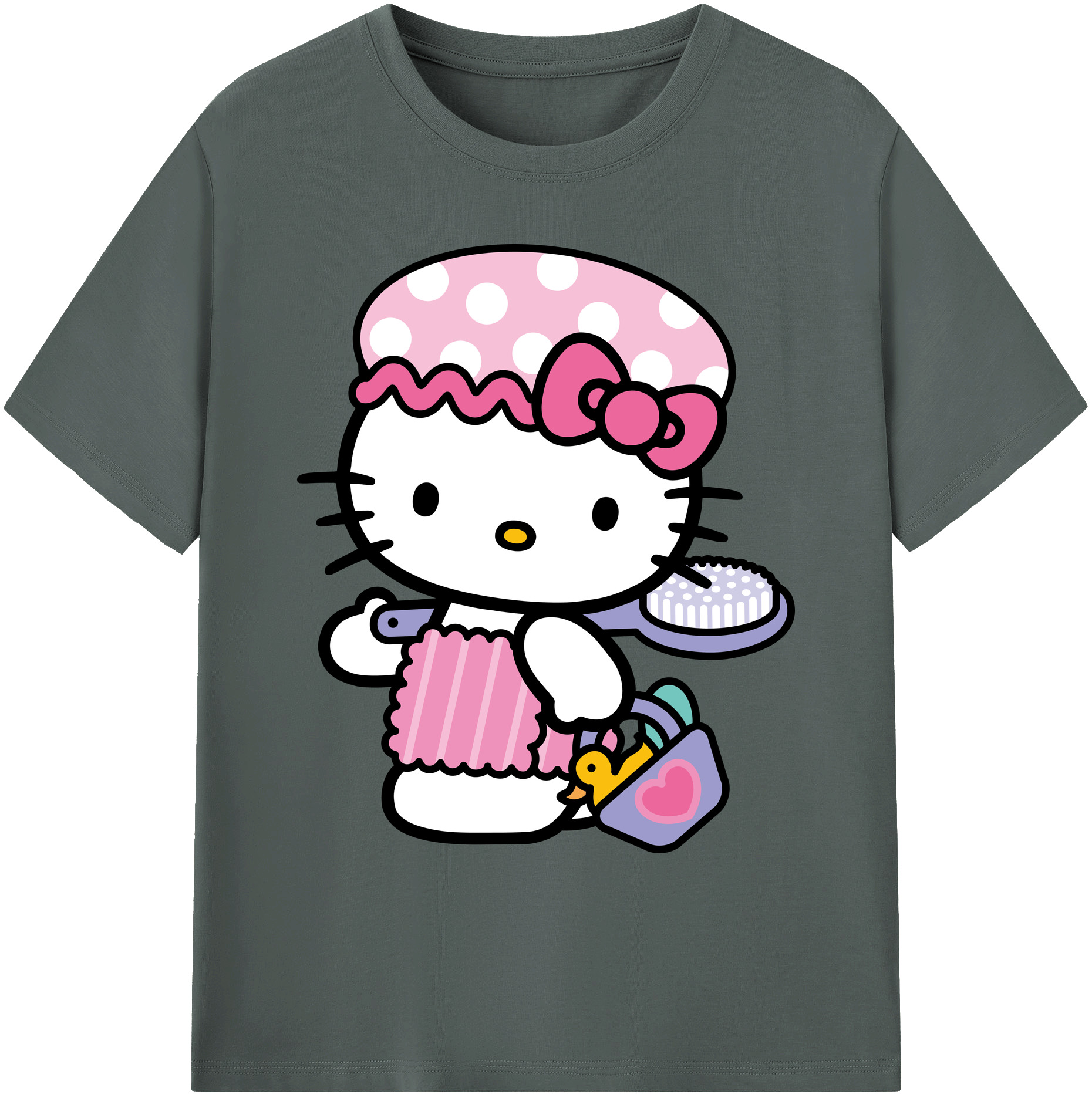 （画像用） Hello Kitty ハローキティ 綿100％ メンズ半袖Tシャツ｜肌触りやわらか＆通気性